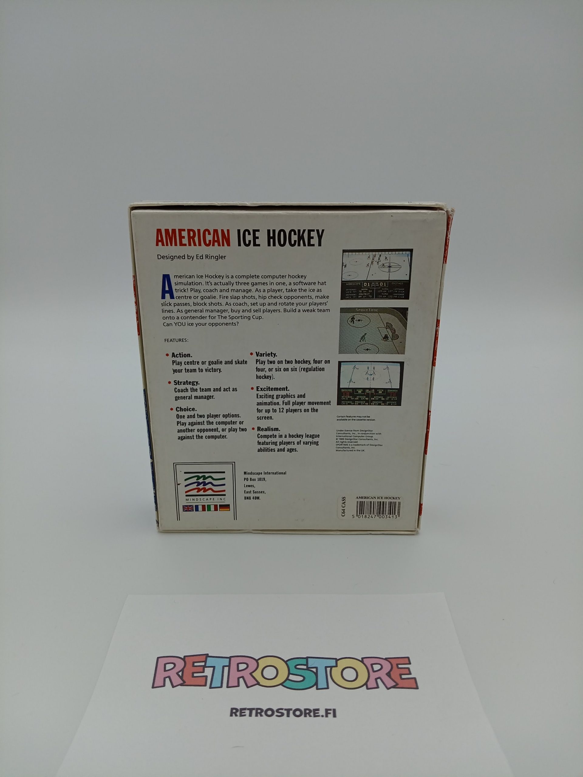 commodore 64 american ice hockey kasetti takakansi