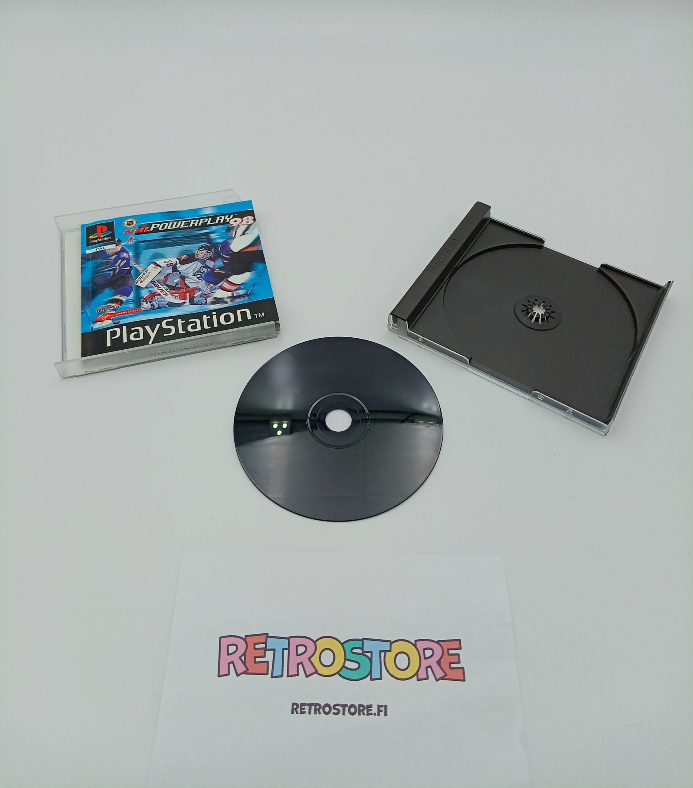 ps1 nhl powerplay 98 sisältö, kansi irti