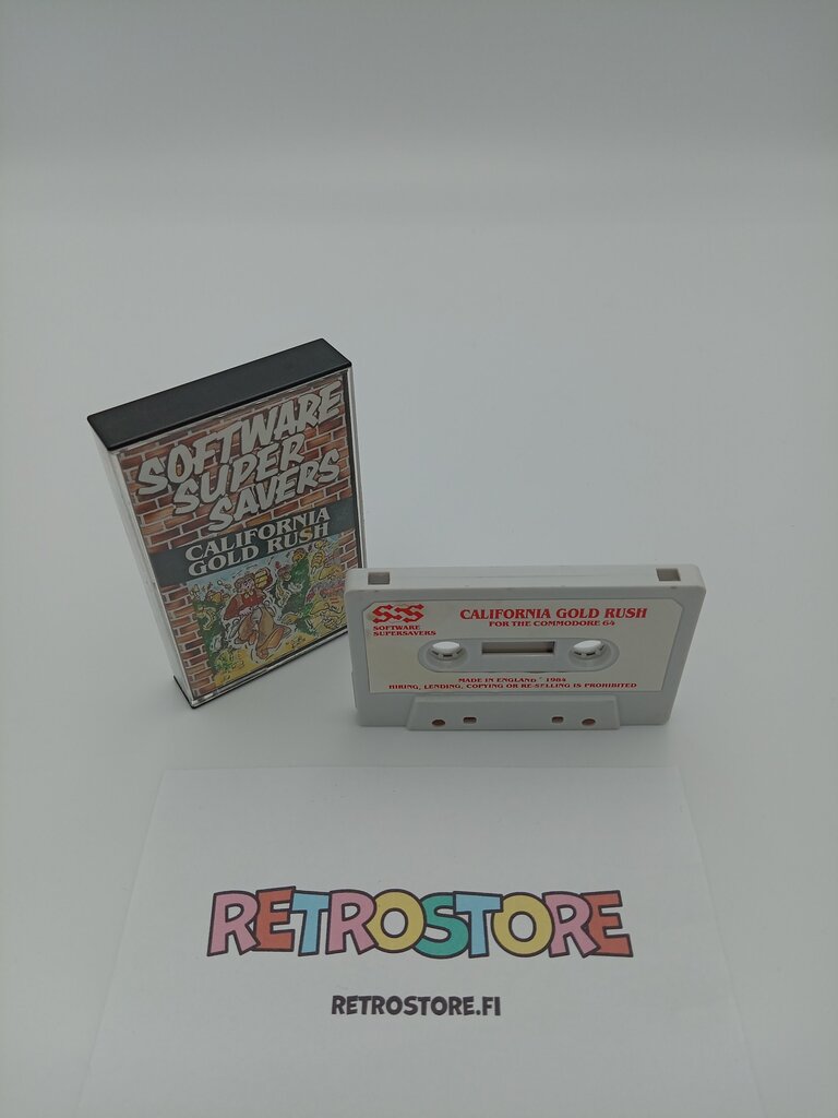 commodore 64 california glod rush kasetti ja kotelo
