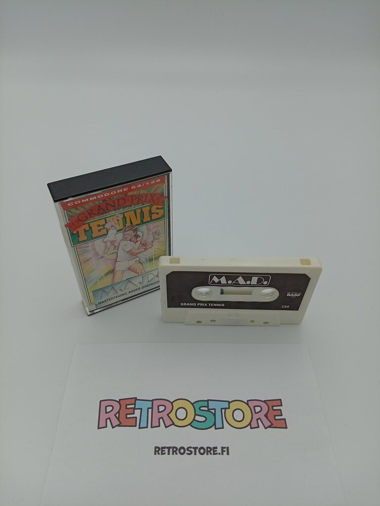 commodore 64 grand prix tennis kasetti ja kotelo