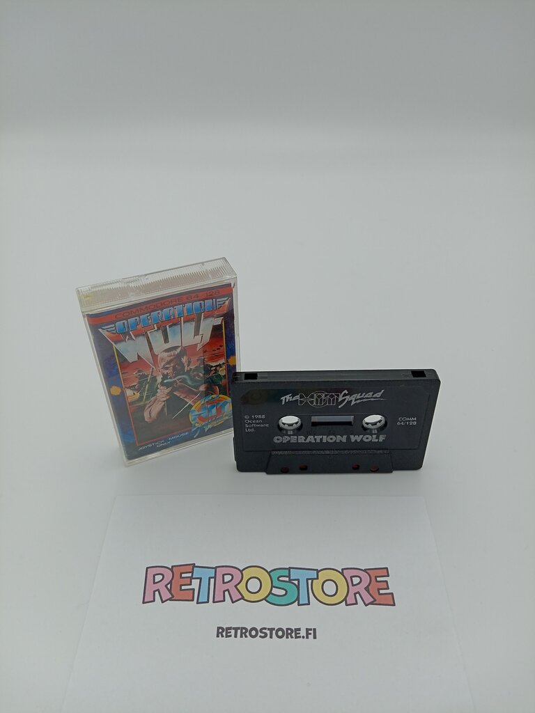 commodore 64 operation wolf kasetti ja kotelo