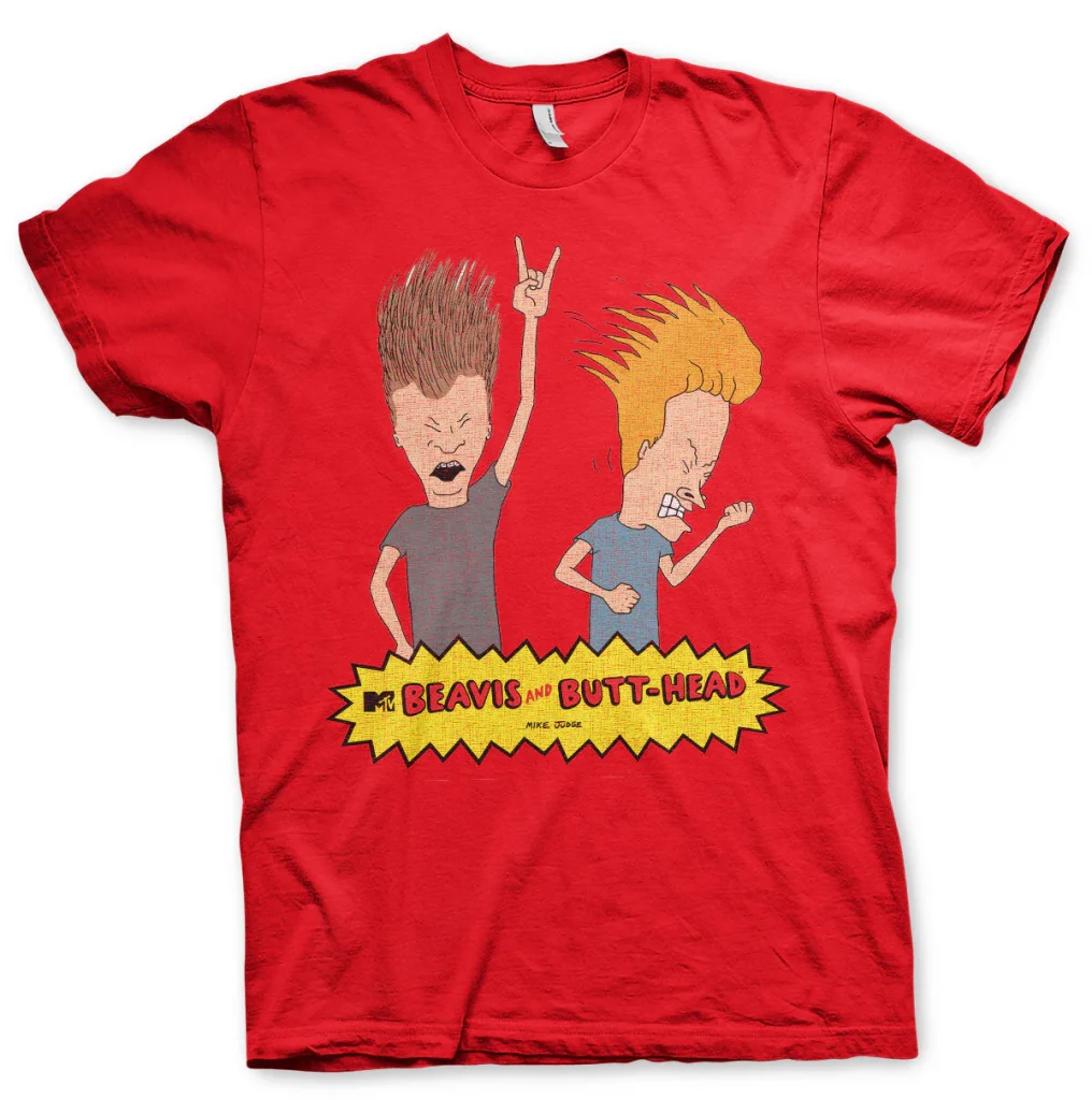 Beavis-and-Butt-head-Headbanging-t-paita-punainen