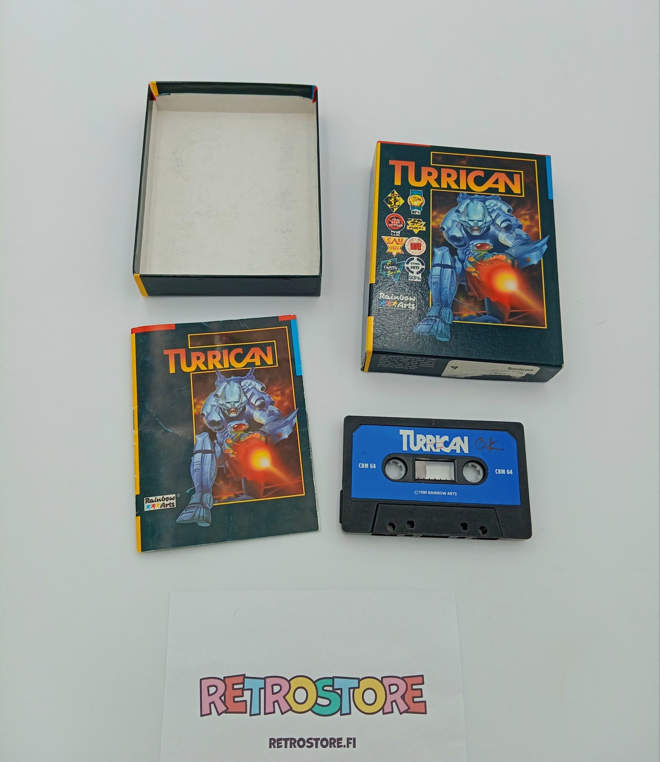 Turrican Commodore 64 CIB alkuperäinen pelipaketti sisältö