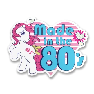 My Little Pony Made in the 80s -tarra valkoisella taustalla
