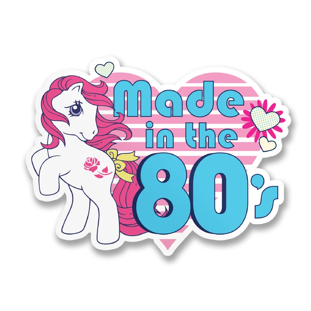 My Little Pony Made in the 80s -tarra valkoisella taustalla