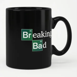 Breaking Bad -muki ikonisella logolla valkoisella taustalla