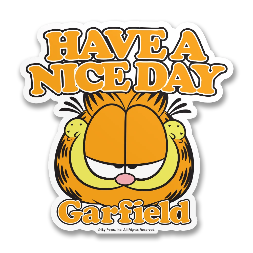 Garfield Have A Nice Day -tarra valkoisella taustalla