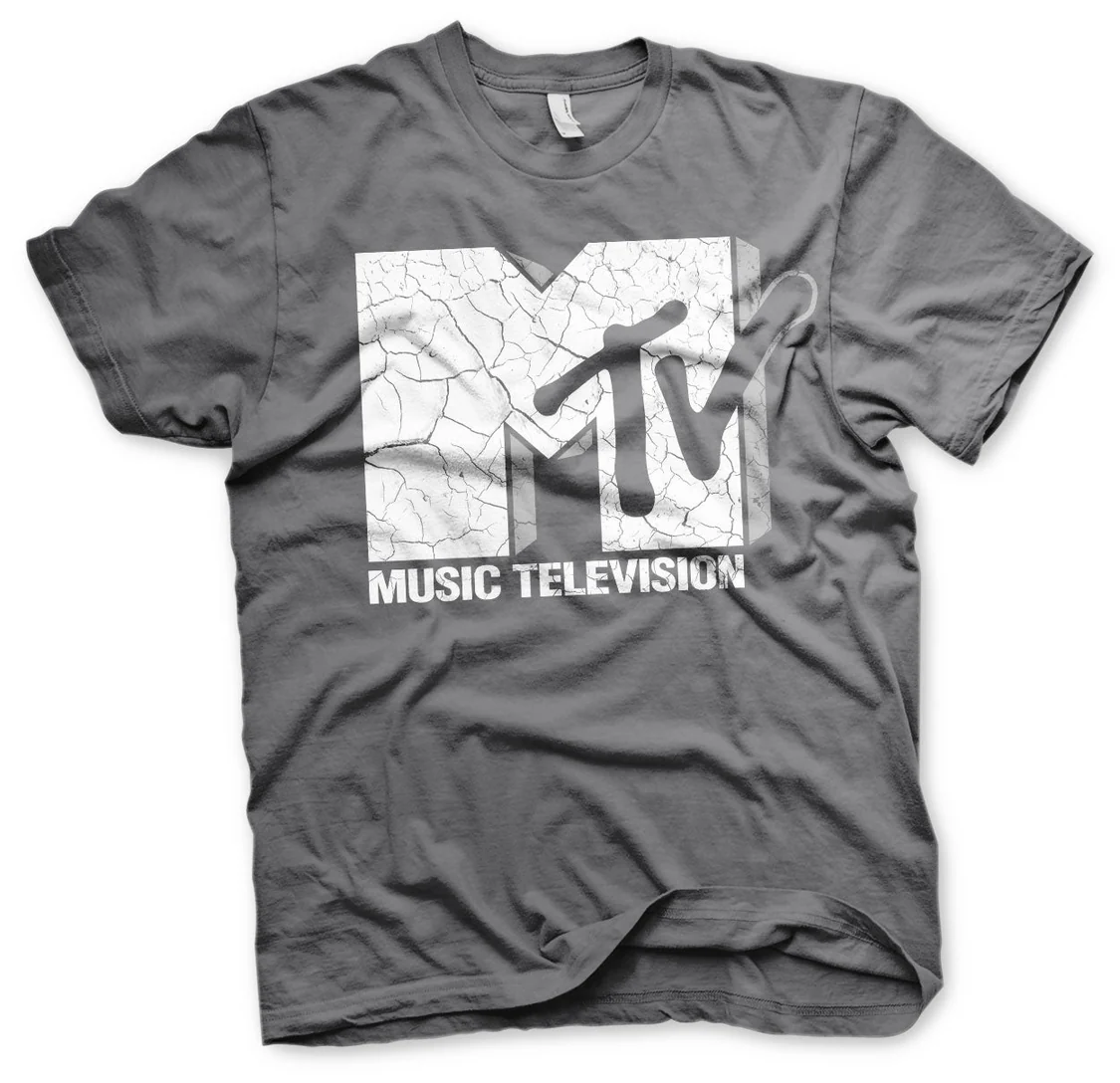 MTV Cracked Logo -t-paita valkoisella taustalla