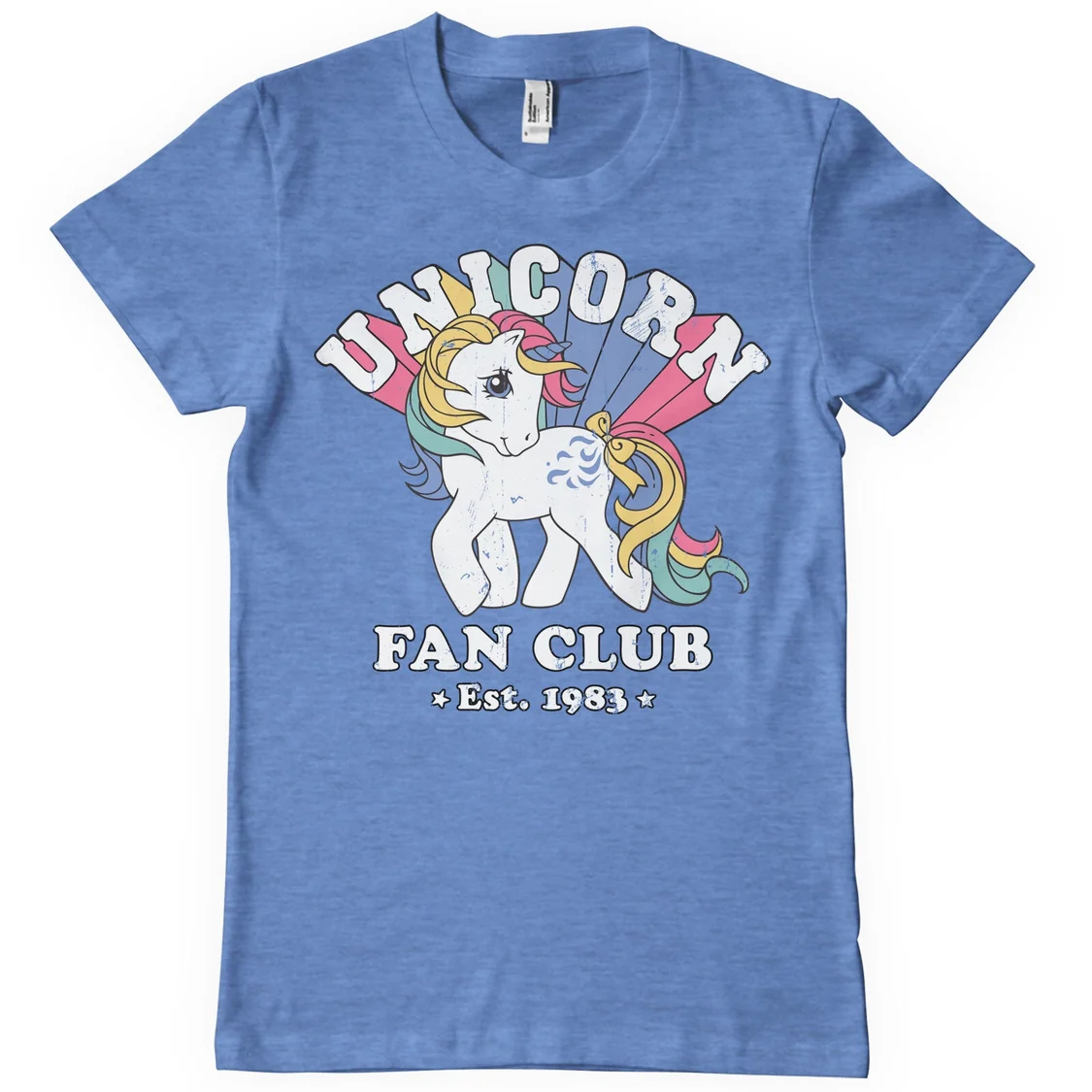 Unicorn Fan Club -t-paita valkoisella taustalla